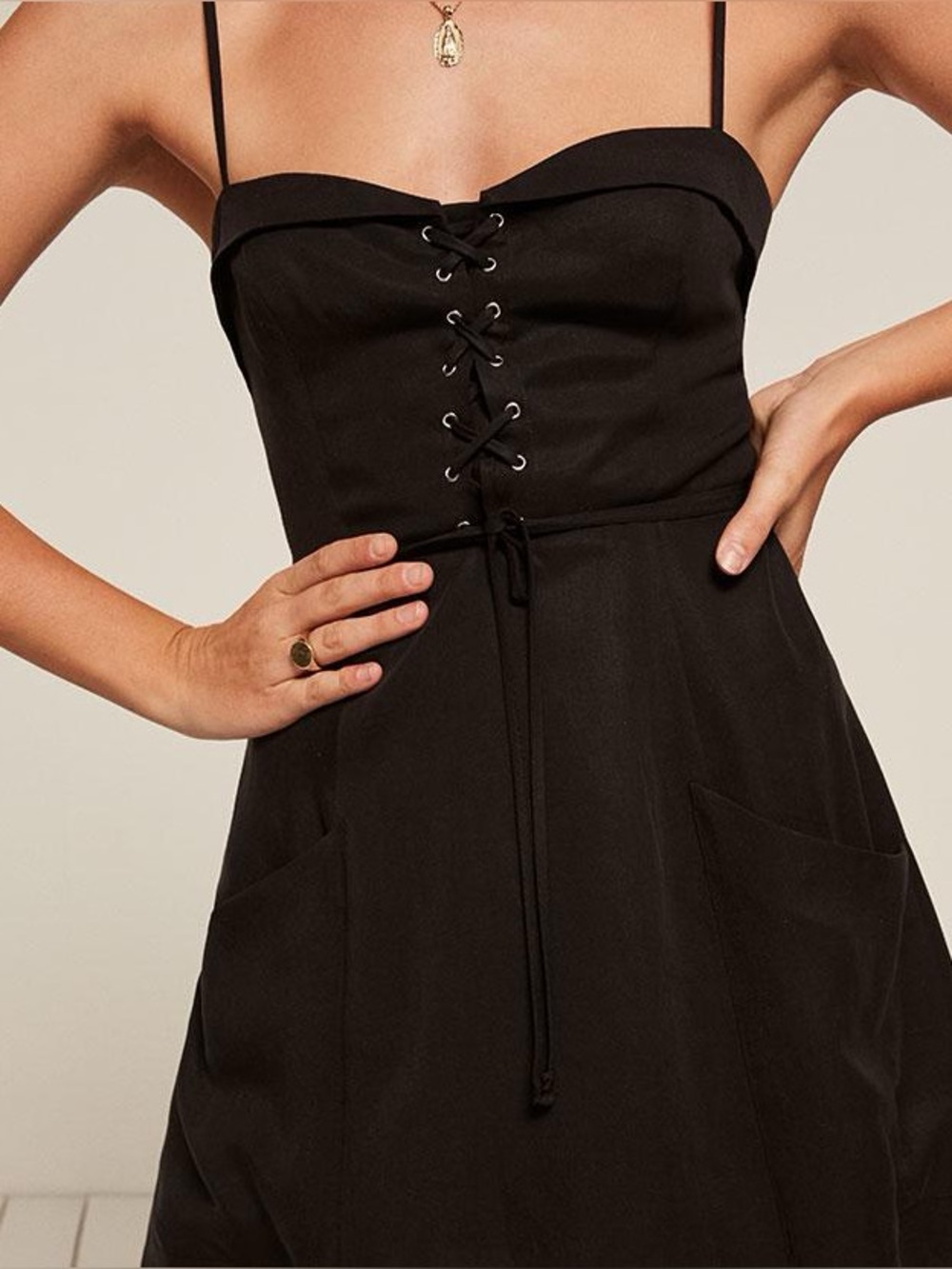 Reformation Lorimer mini dress in black | size 0